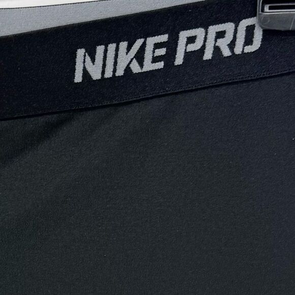Nike Pro Black White Logo Athletic Bootie Shorts - Picture 11 of 14